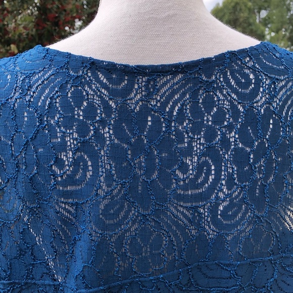Lane Bryant Short Blue Lace Dress Size 20 - Picture 5 of 6